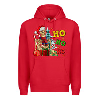 Red Christmas ho ho ho skeleton Premium Hoodie - AdoDesignShop