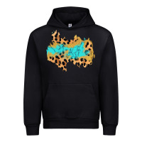 Black glitter leopard turquoise patch Urban Hoodie - AdoDesignShop