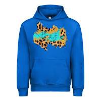 Cobalt glitter leopard turquoise patch Urban Hoodie - AdoDesignShop