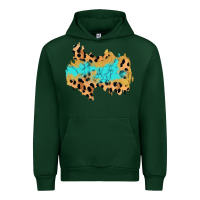 Forest Green glitter leopard turquoise patch Urban Hoodie - AdoDesignShop
