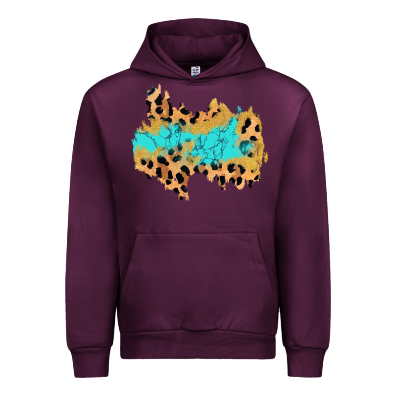 Glitter Leopard Turquoise Patch Urban Hoodie by AdoDesignShop | Teevron