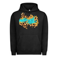 Pigment Black glitter leopard turquoise patch Urban Hoodie - AdoDesignShop
