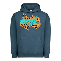 Pigment Midnight Navy glitter leopard turquoise patch Urban Hoodie - AdoDesignShop