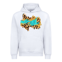 White glitter leopard turquoise patch Urban Hoodie - AdoDesignShop