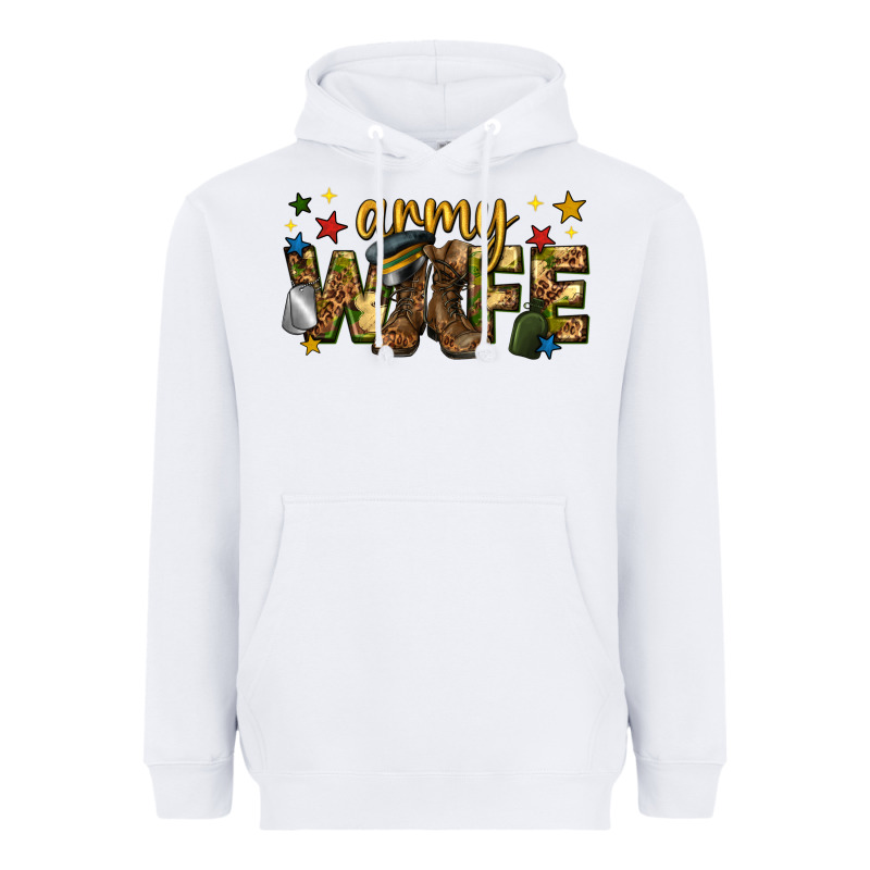 Army Wife Western Heavyweight Hoodie by texasbilliewilder | Teevron