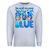 Heather Grey in april we wear blue autism gnomes Premium Sweatshirt - Zillion Design Studio