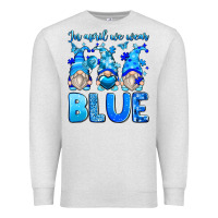 Oatmeal Heather in april we wear blue autism gnomes Premium Sweatshirt - Zillion Design Studio