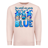 Pale Pink in april we wear blue autism gnomes Premium Sweatshirt - Zillion Design Studio