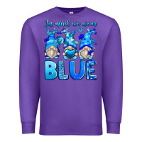 Purple in april we wear blue autism gnomes Premium Sweatshirt - Zillion Design Studio