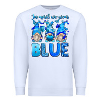 White in april we wear blue autism gnomes Premium Sweatshirt - Zillion Design Studio
