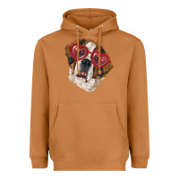 Meerkat saint bernard with love glasses Heavyweight Hoodie - RanaPortraitStore