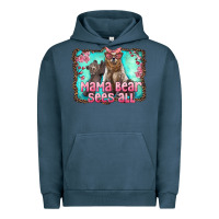 Pigment Midnight Navy mama bear sees all Urban Hoodie - Artiststas