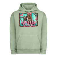 Pigment Oil Green mama bear sees all Urban Hoodie - Artiststas