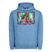 Pigment Pebble Blue mama bear sees all Urban Hoodie - Artiststas