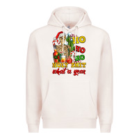 Pale Pink Christmas ho ho ho holy shit what a year skeleton Premium Hoodie - AdoDesignShop
