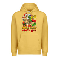 Antique Gold Christmas ho ho ho holy shit what a year skeleton Premium Hoodie - AdoDesignShop
