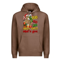 Chestnut Christmas ho ho ho holy shit what a year skeleton Premium Hoodie - AdoDesignShop