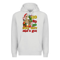 Dove Grey Christmas ho ho ho holy shit what a year skeleton Premium Hoodie - AdoDesignShop