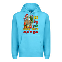 Ocean Blue Christmas ho ho ho holy shit what a year skeleton Premium Hoodie - AdoDesignShop