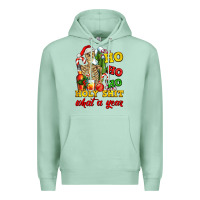 Seafoam Christmas ho ho ho holy shit what a year skeleton Premium Hoodie - AdoDesignShop