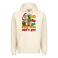 Tofu Christmas ho ho ho holy shit what a year skeleton Premium Hoodie - AdoDesignShop