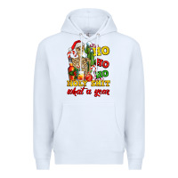 White Christmas ho ho ho holy shit what a year skeleton Premium Hoodie - AdoDesignShop
