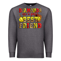 Charcoal Heather diamonds are a girl's best friend softball Premium Sweatshirt - Zillion Design Studio