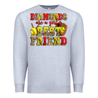 Diamonds Are A Girl's Best Friend Softball Premium Sweatshirt | Teevron