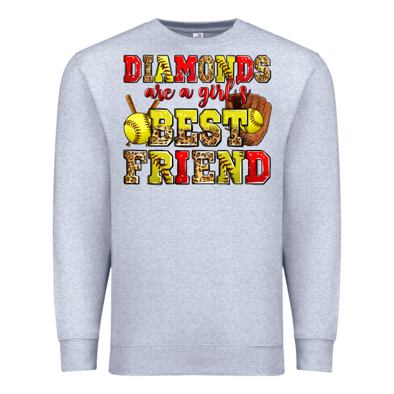 Diamonds Are A Girl's Best Friend Softball Premium Sweatshirt by Zillion Design Studio | Teevron