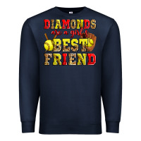 Navy diamonds are a girl's best friend softball Premium Sweatshirt - Zillion Design Studio