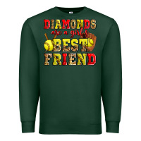 Sports Green diamonds are a girl's best friend softball Premium Sweatshirt - Zillion Design Studio