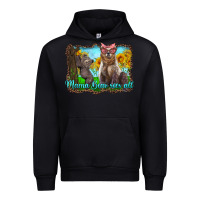 Black mama bear sees all with sunflowers Urban Hoodie - Artiststas