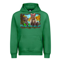 Emerald mama bear sees all with sunflowers Urban Hoodie - Artiststas