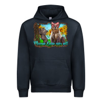 Navy mama bear sees all with sunflowers Urban Hoodie - Artiststas
