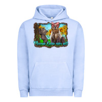 Pigment Grape Ice mama bear sees all with sunflowers Urban Hoodie - Artiststas