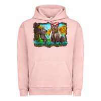 Pigment Salmon mama bear sees all with sunflowers Urban Hoodie - Artiststas
