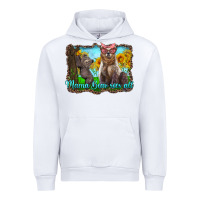 White mama bear sees all with sunflowers Urban Hoodie - Artiststas