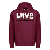Burgundy love dental hygienist Premium Hoodie - AdoDesignShop