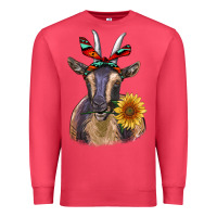 Cardinal sunflower aztec ribbon goat Premium Sweatshirt - RanaPortraitStore