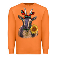 Carrot sunflower aztec ribbon goat Premium Sweatshirt - RanaPortraitStore