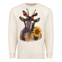Sandshell sunflower aztec ribbon goat Premium Sweatshirt - RanaPortraitStore