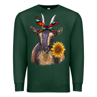 Sports Green sunflower aztec ribbon goat Premium Sweatshirt - RanaPortraitStore