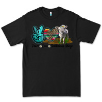 Black Peace Love Southdown Sheep Premium Tee - LillyAllenDesigns