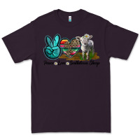 Plum Peace Love Southdown Sheep Premium Tee - LillyAllenDesigns