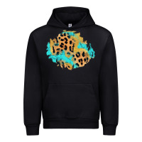 Black glitter leopard turquoise patch Urban Hoodie - AdoDesignShop