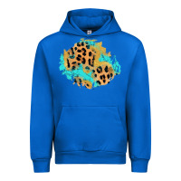 Cobalt glitter leopard turquoise patch Urban Hoodie - AdoDesignShop