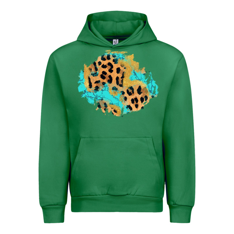 Glitter Leopard Turquoise Patch Urban Hoodie by AdoDesignShop | Teevron