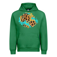 Emerald glitter leopard turquoise patch Urban Hoodie - AdoDesignShop