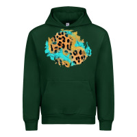 Forest Green glitter leopard turquoise patch Urban Hoodie - AdoDesignShop