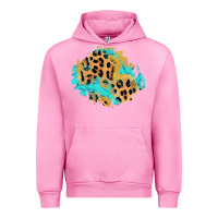 Fuchsia Pink glitter leopard turquoise patch Urban Hoodie - AdoDesignShop